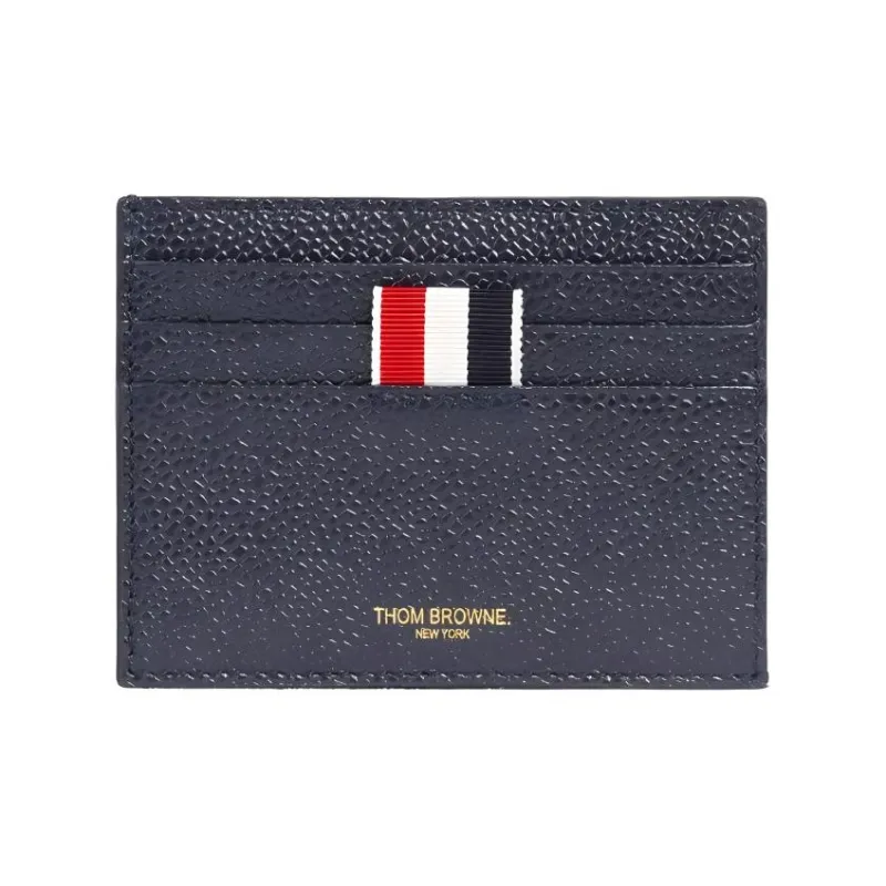 THOM BROWNE· Pebble Texture Calfskin Wallet, Card Holder Men's Marine Blue-0