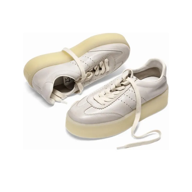 ZSAZSAZSU Cream Toast Low-Top Skateboard Shoes Women's Ecru-4