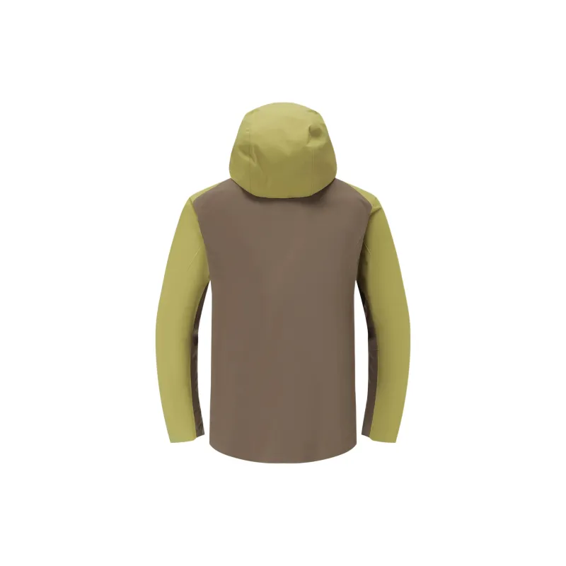 DECATHLON MH500 Hiking Waterproof, Windproof, And Breathable Windbreaker Jacket Men's Bark Brown/Gold Green-1