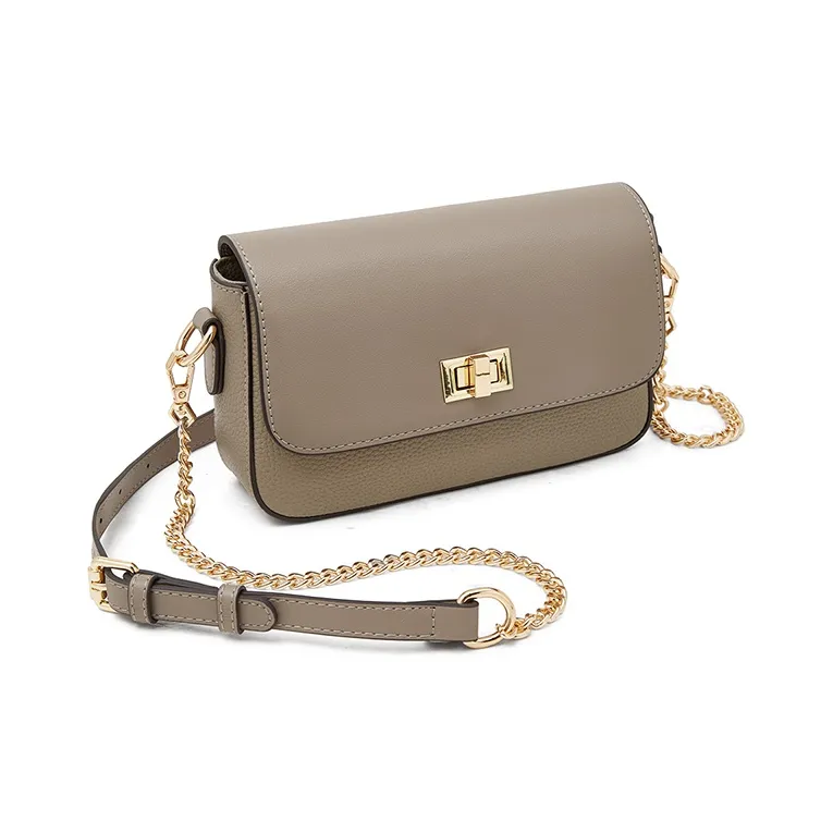 Old Man's Head Cow Leather Shoulder Bag, Crossbody Bag Small Size Women's Khaki Blue-2