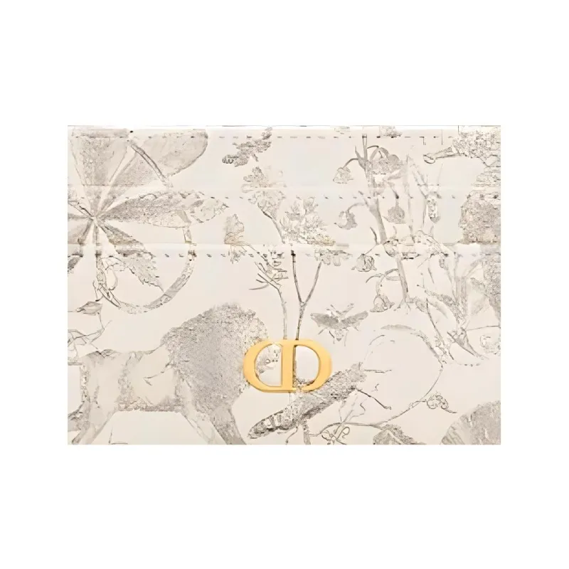 DIOR Caro Cow Leather Card Holder Women's Milk White-2