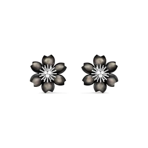 Van Cleef & Arpels Rhodium-Plated Earrings Women's Black
