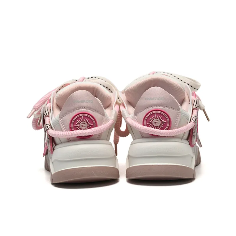 KAAVER OTTO Cushioning Abrasion Resistant Support Height Increasing Low Top Skateboard Shoes Women's Pink-5