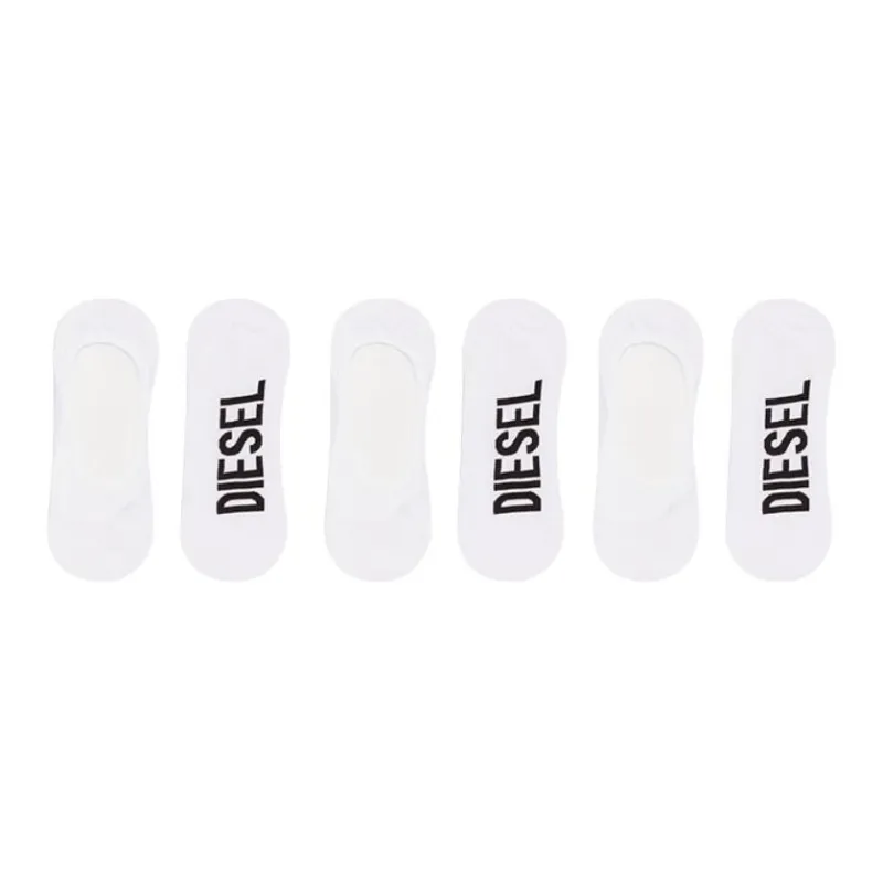 DIESEL No Show Socks Unisex 3 Pack White-0