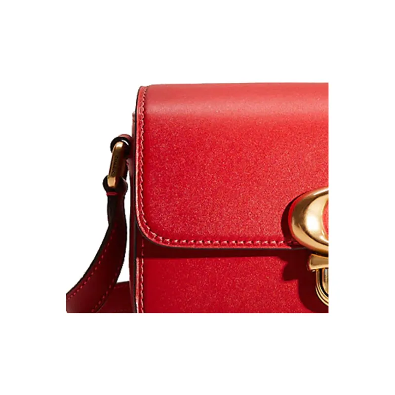 COACH Studio Glove Tanning Shoulder Bag Crossbody Bag Small Size Women's Dark Red-2