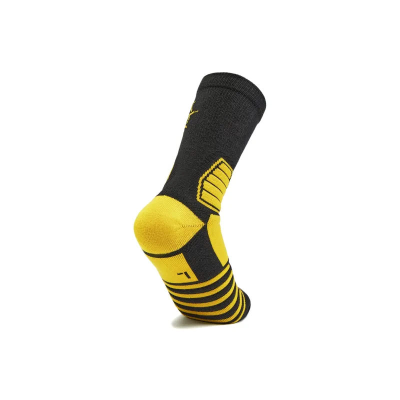 LiNing Basketball Collection Knee High Socks Unisex 1 Pack Black Spectrum Yellow-1