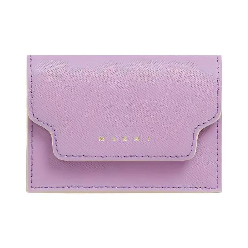 MARNI Calfskin Wallet Women's Light Purple-0