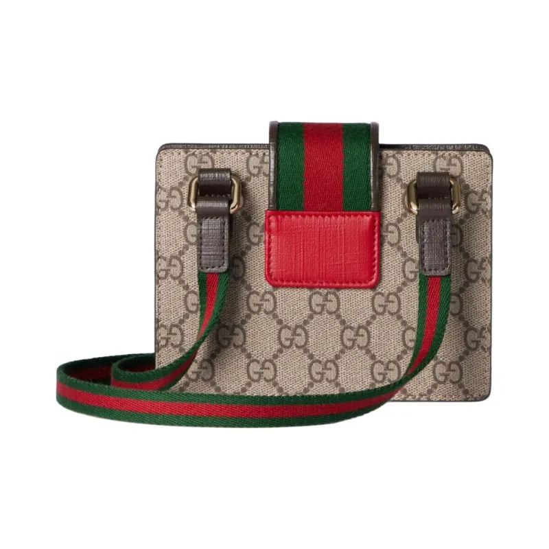 GUCCI GG Supreme Canvas Handbag Shoulder Bag Kids' Beige & Dark Brown-2
