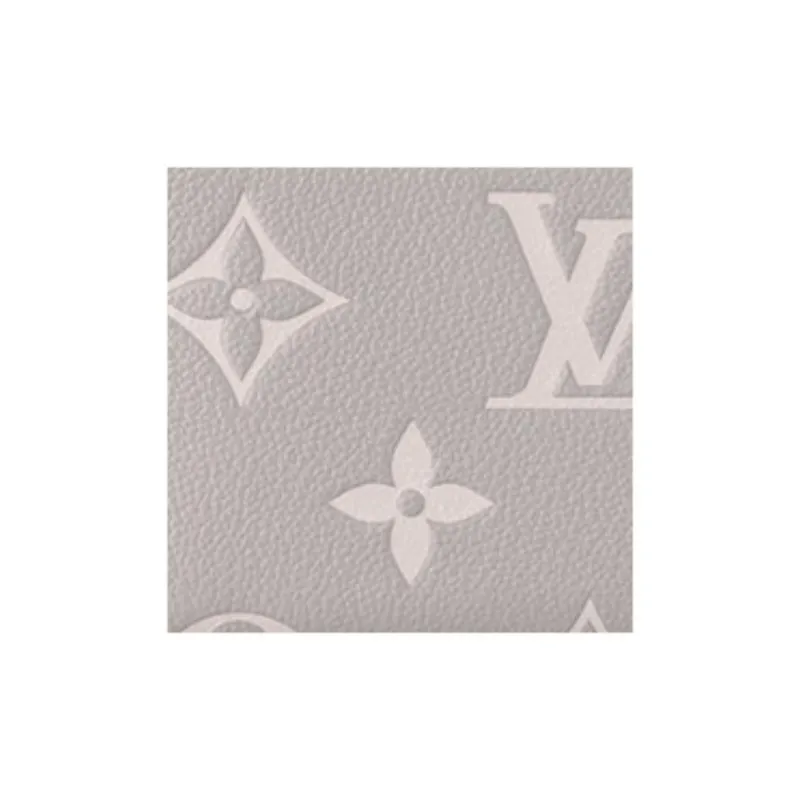 LOUIS VUITTON Zippy Cow Leather Wallet Women's Gray & White Quartz-4