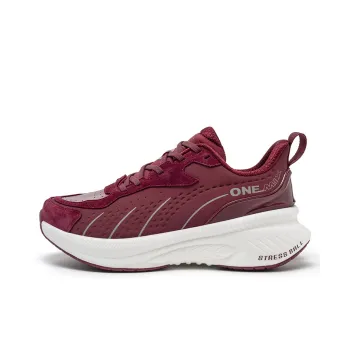 ONEMIX Cushioned Slip Resistant Breathable Low Top Running Shoes Unisex Burgundy