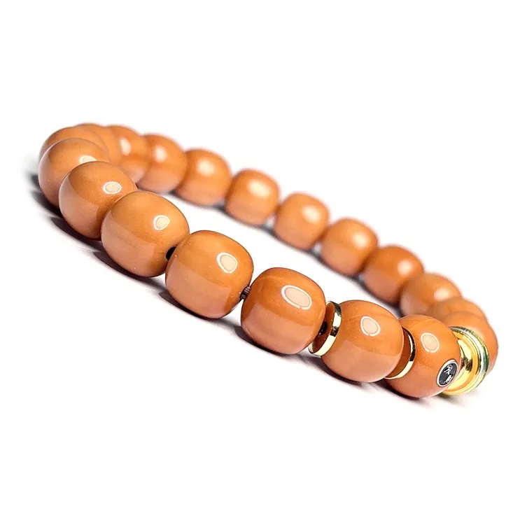 MOUNTAINS AND MANS Monkey Head Walnut New Chinese Style Good Luck Beaded Bracelet Unisex-5