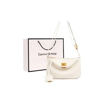 Carnival Keep Cow Leather Patchwork Synthetic Leather Shoulder Bag Women's White/Black