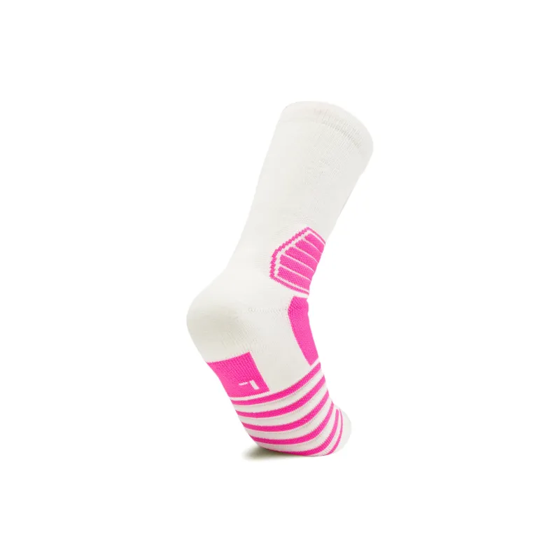LiNing Basketball Collection Knee High Socks Unisex 1 Pack Standard White Fluorescent Shimmer Pink-1