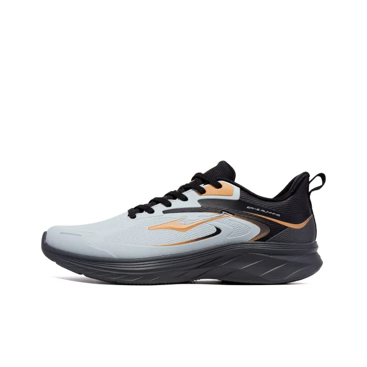 Erke Cushioned Wear Resistant Water Resistant Low Top Sprint Running Shoes Men's Gray Black-0