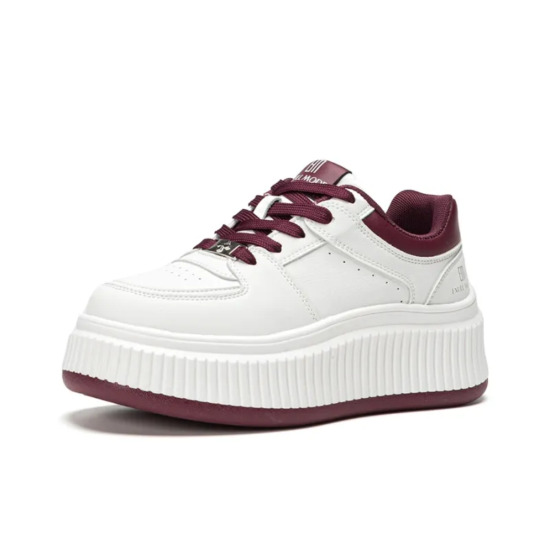 EXULL Q Wear Resistant Low Top Casual Shoes Women's White Red-1