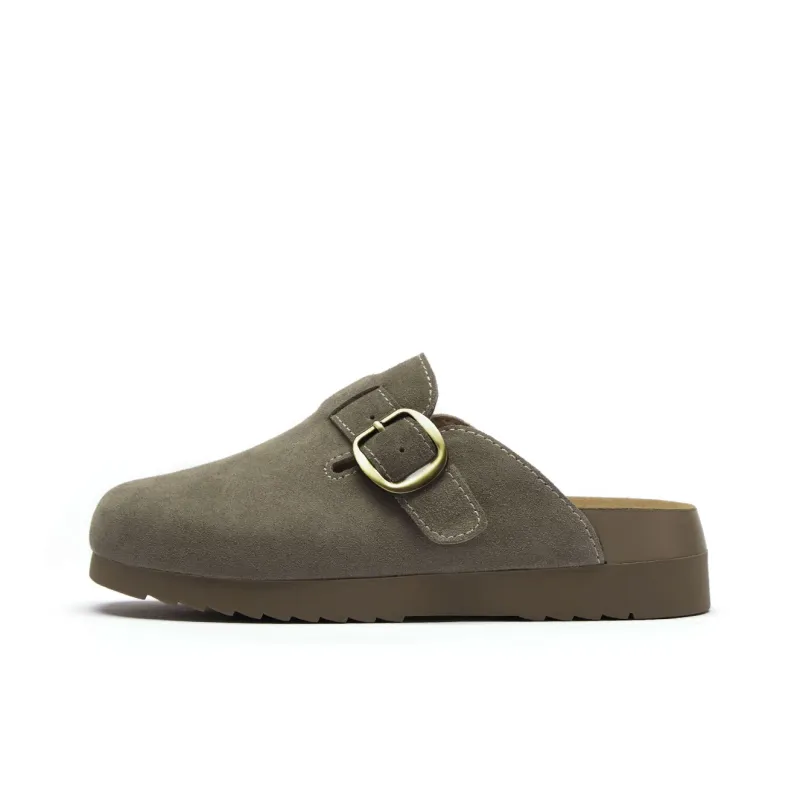 Hotwind Pinecone Grey Series Rubber Sole Abrasion Resistant Slip Resistant Wrap toe Slippers Women's-0