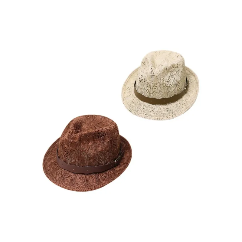 Ai Jiawei Straw Woven Top Hats Unisex-1