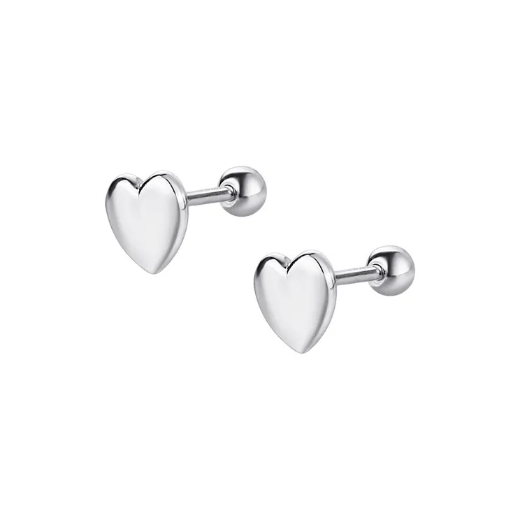 QIDUYINSHI S295 Silver Stud Earrings Unisex-0