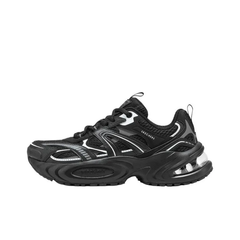 Skechers Anti Slip Wear Resistant Low Top Chunky Sneakers Women's Black-0