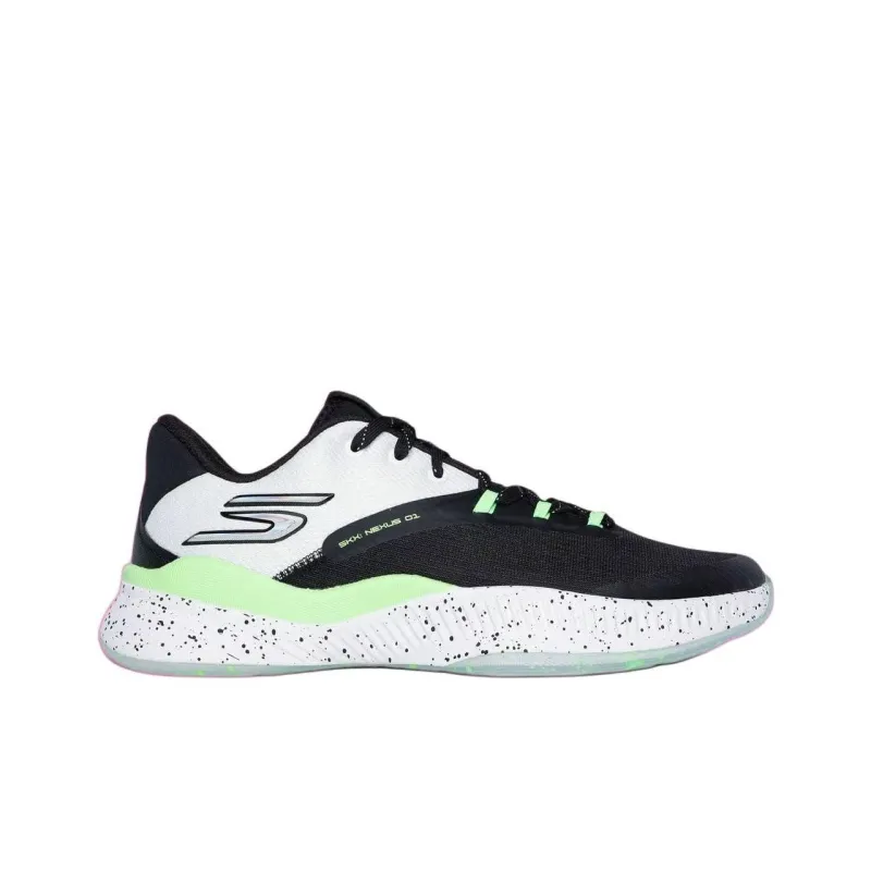 Skechers SKX Anti Slip Wear Resistant Low Top Basketball Shoes Men's Black White-1