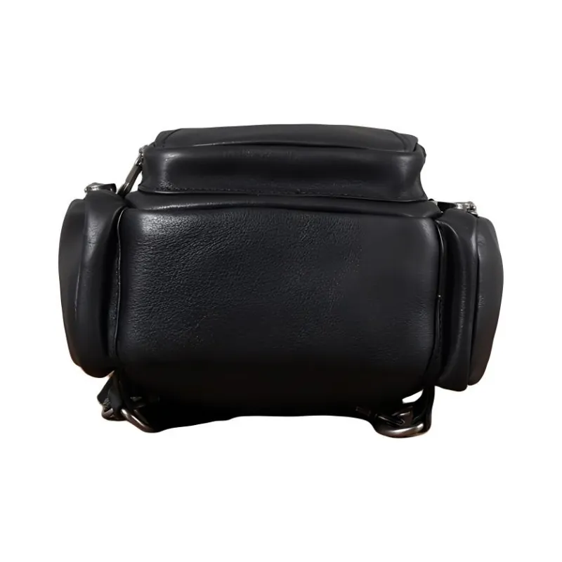 LARTIGENT Top Grain Cow Leather Sling Bag Shoulder Bag Men's Black-5