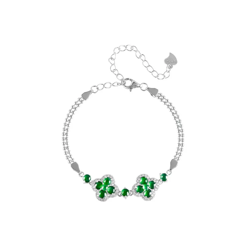 Green Craftsman Glutinous Jade Jadeite Bracelets Women's-0