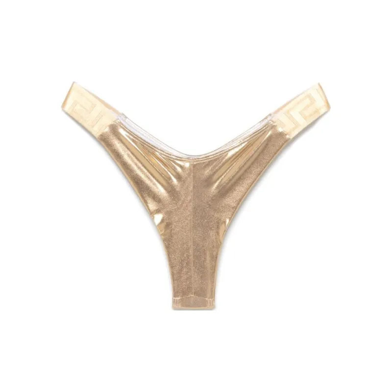 VERSACE Greca Border Metallic Swimsuit Bottoms-1