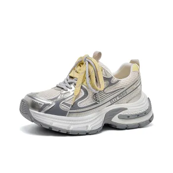 ELLE Slip Resistant, Abrasion Resistant, Lightweight, Height Increasing Low Top Chunky Sneakers Women's