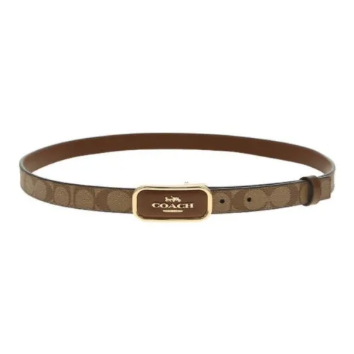 COACH Cow Leather Belts Women's Khaki 2.5CM