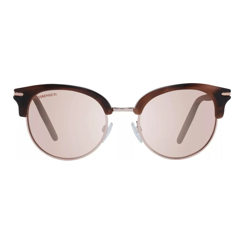 Serengeti Acetate Plastic Metal Oval Sunglasses Women's Brown-1