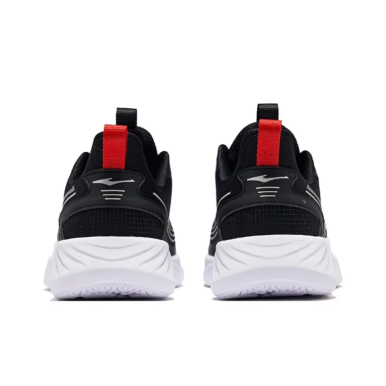 Erke Cushioning Breathable Low Top Running Shoes Men's Jet Black & Light Gray-3