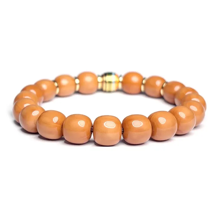 MOUNTAINS AND MANS Monkey Head Walnut New Chinese Style Good Luck Beaded Bracelet Unisex-6