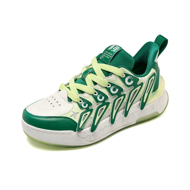 ONEMIX Durable Breathable Coverage Low Top Skateboard Shoes Unisex Parrot Green-1