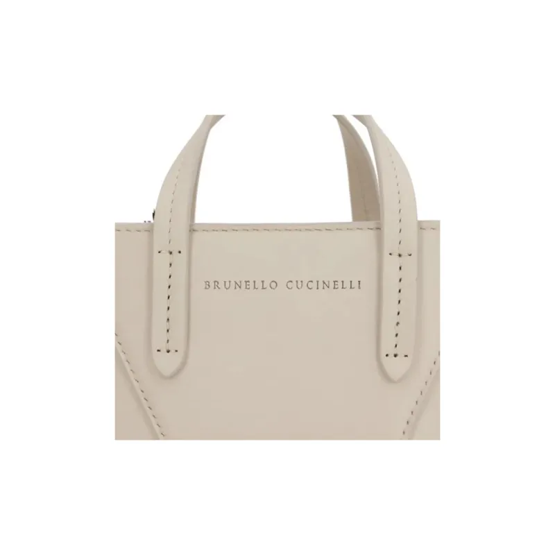 Brunello Cucinelli Bc Duo Logo Embossed Mini Tote Bag-3