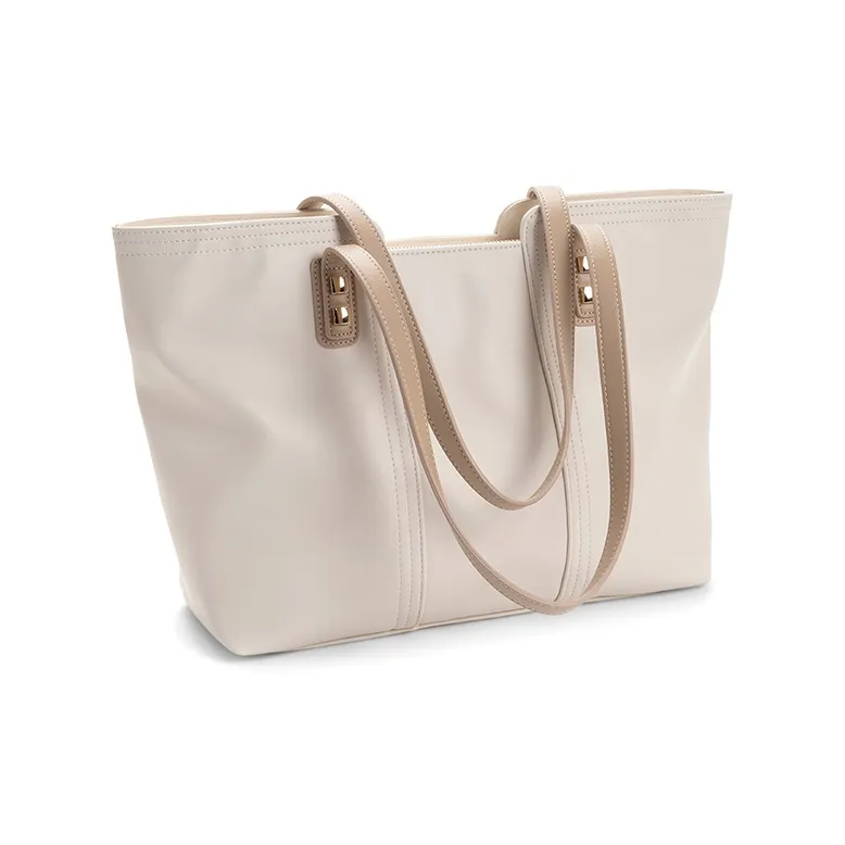 CLEVER& KETCH PU Tote Shoulder Bag Regular Women's Ecru/Black-1