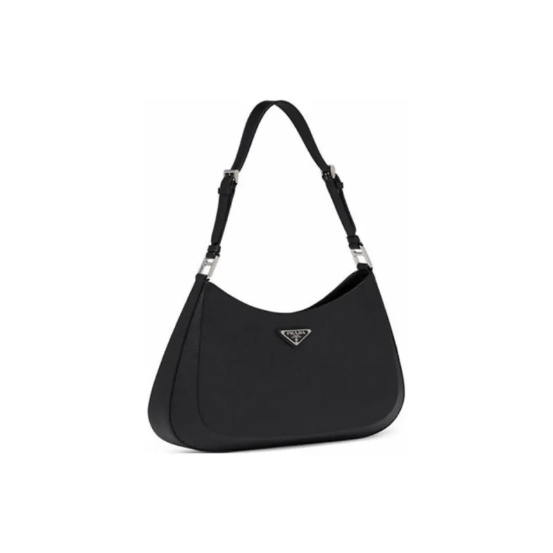 PRADA Leather Shoulder Bag, Handbag, Shoulder Bag Women's Black-1