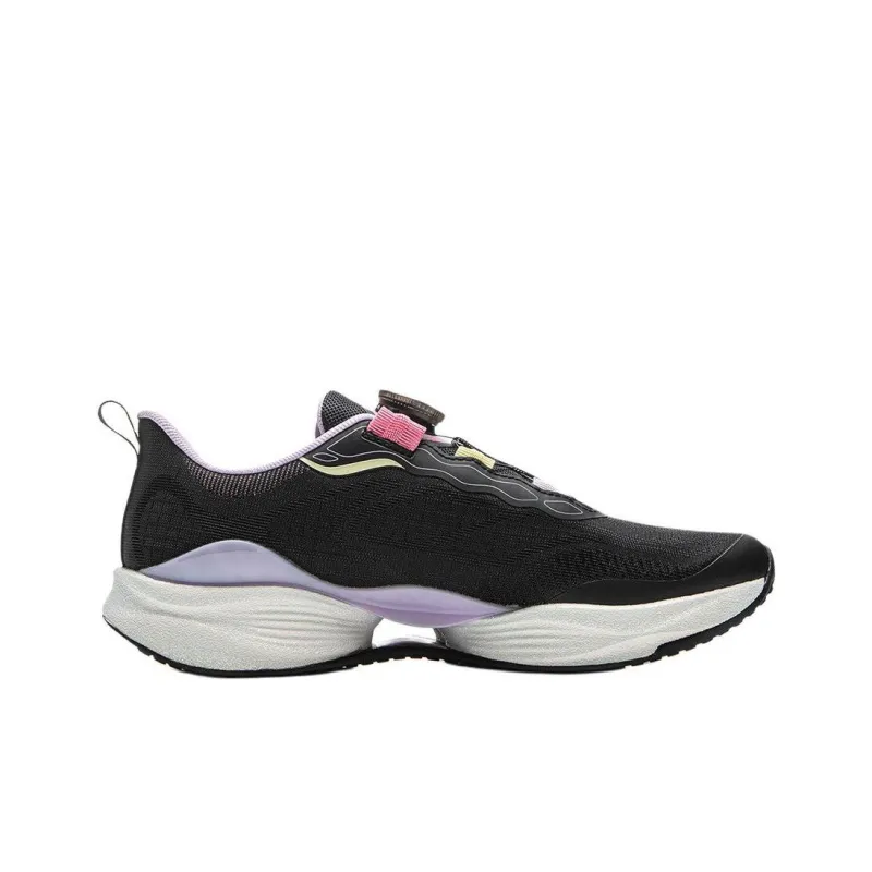 LINING YOUNG Abrasion Resistant Cushioning With Rebound Low Top Kids' Running Shoes Black Pink Teenagers-1