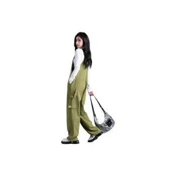 You Cow Me Pants Overalls Women's Olive Green