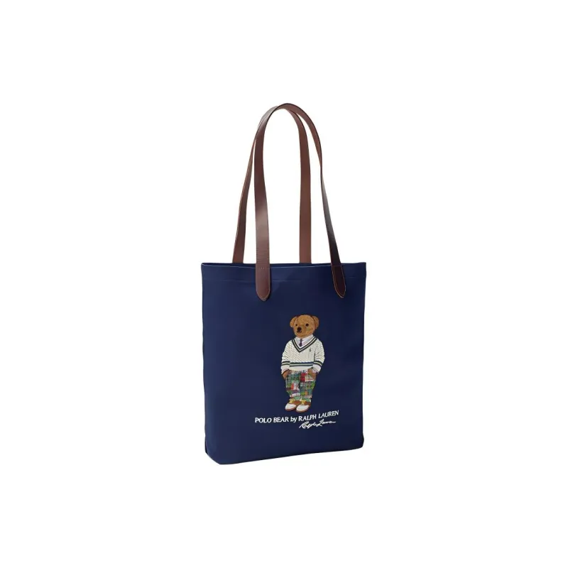 Polo Ralph Lauren Polo Bear Twill Shopper Tote Bag Women's Navy Blue-2