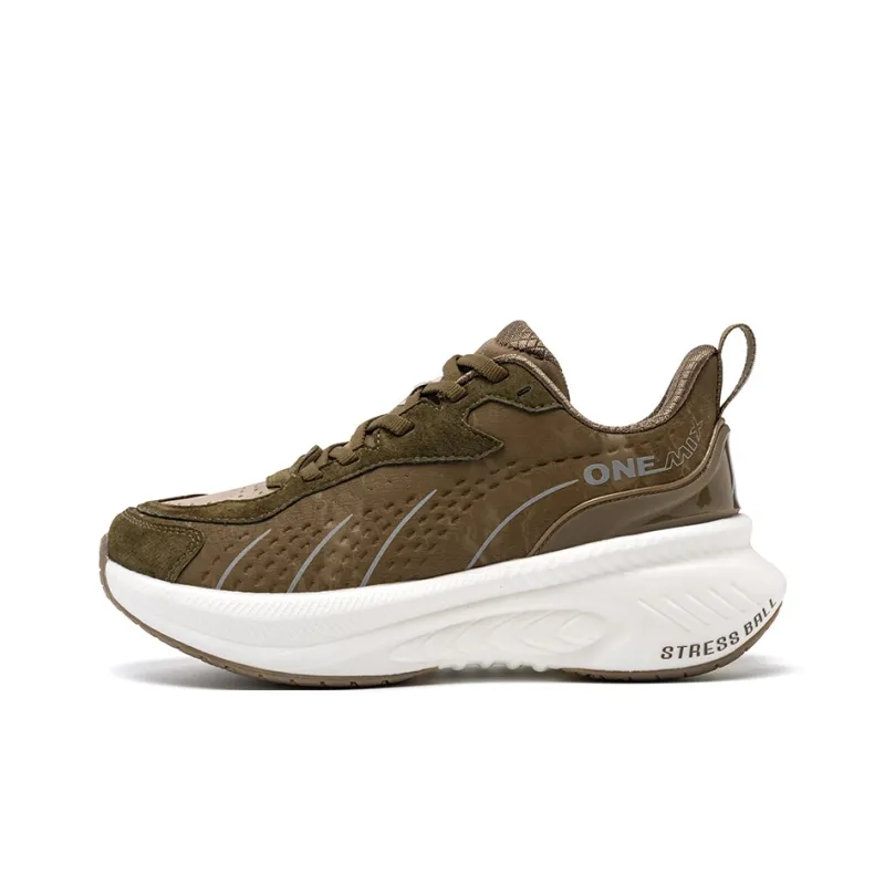 ONEMIX Cushioned Wear Resistant Breathable Low Top Casual Running Shoes Unisex Brown-0