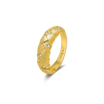 MITHAOL KUSC S925 Silver Plated With 18K Gold Rings Women's