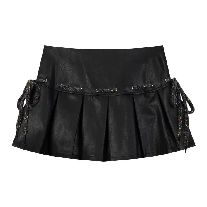 CUWU Leather Short Skirts Women's-3