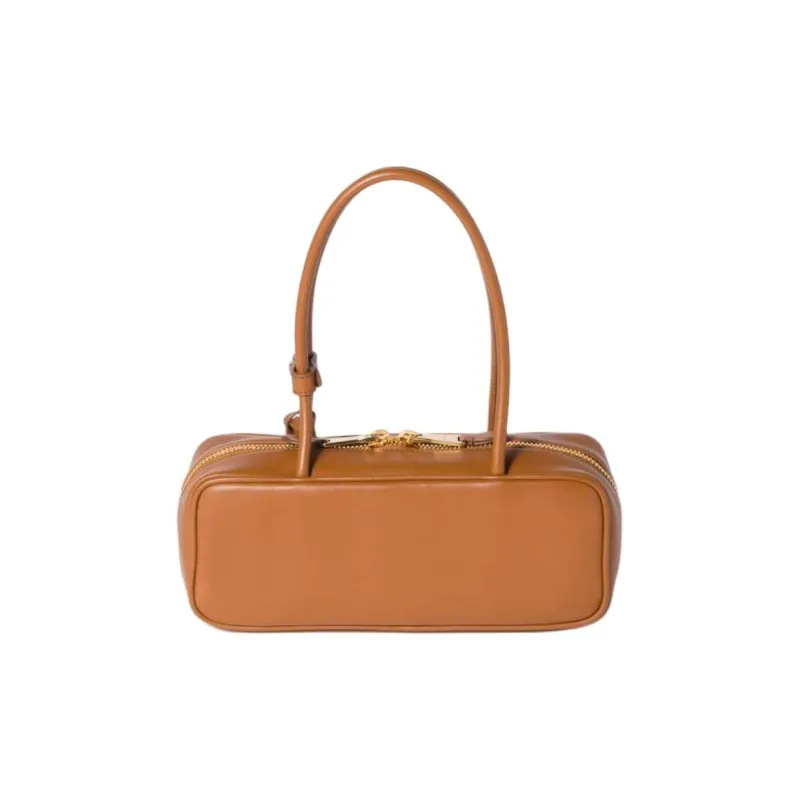 MIU MIU Beau Calfskin Handbag Small Size Women's Cognac Brandy-3
