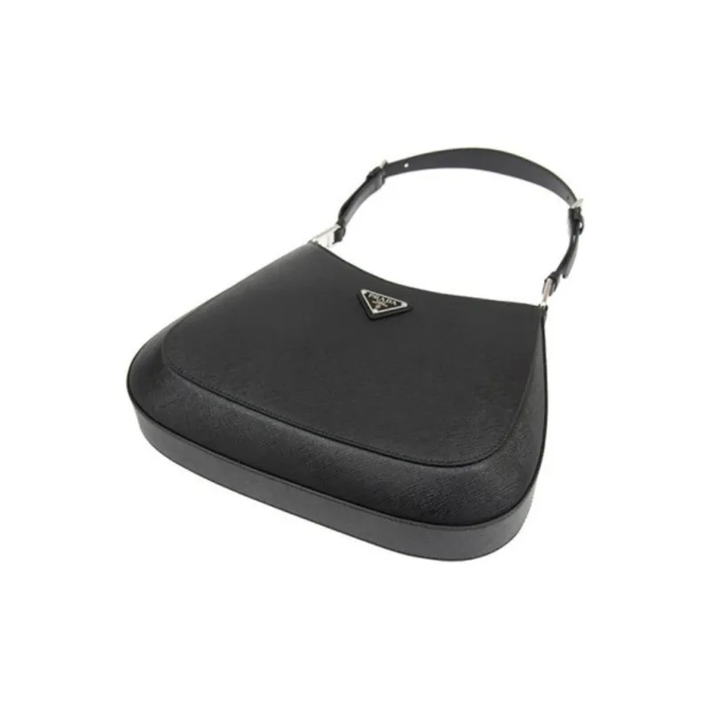 PRADA Leather Shoulder Bag, Handbag, Shoulder Bag Women's Black-2