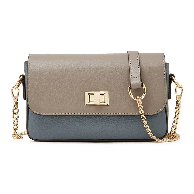 Old Man's Head Cow Leather Shoulder Bag, Crossbody Bag Small Size Women's Khaki Blue-8