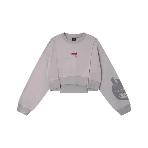 Pop Mart X Revenge Hirono Collaboration Sweatshirts Unisex Gray