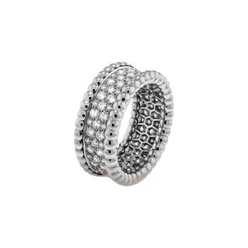 Van Cleef & Arpels 18K White Gold Diamond Rhodium-Plated Rings Women's Silver