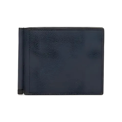 Valextra Calfskin Card Holder Men's Dark Blue