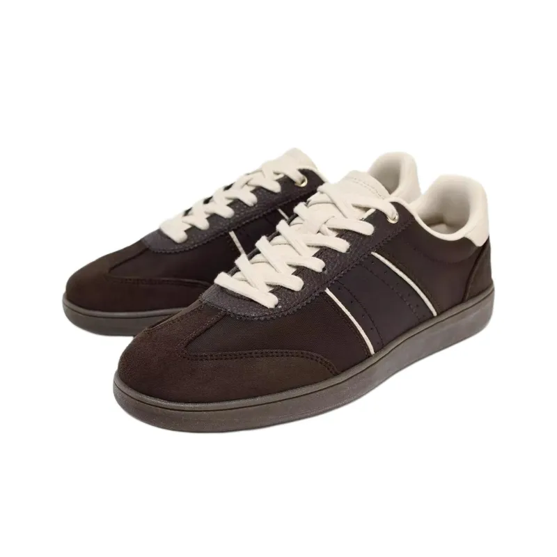 ZARA Low Top Skateboard Shoes Women's Brown-2