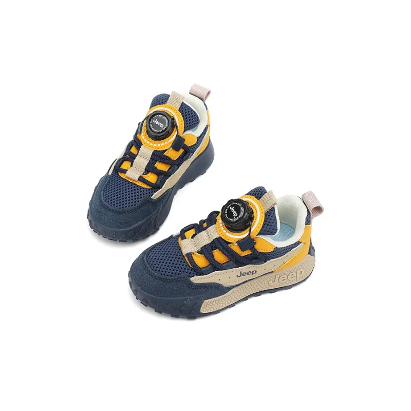 Jeep Abrasion-Resistant Slip-Resistant Cushioning Kids Lifestyle Shoes Dark Blue Orange Kids'-4